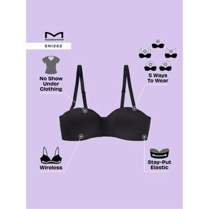 NWT Maidenform Multiway Strapless Wirefree Bra Nude Beige 2XL
